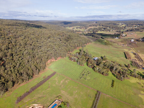 Perth Hills country side in spring from above - Western Australia