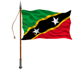 National flag of Saint Kitts and Nevis. Background  with flag of Saint Kitts and Nevis