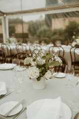 2023 Wedding decoration with long tables and green Australian natives