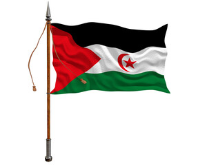 National flag of Western Sahara. Background  with flag of Western Sahara.