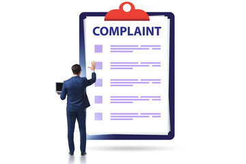 Businessman in customer complaint concept