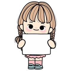 girl with paper name tag