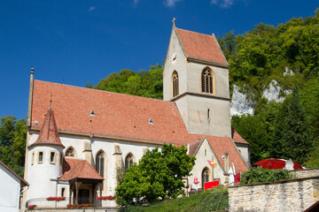 Fototapeta na wymiar Church in Ferrette Alscace- France in 2012