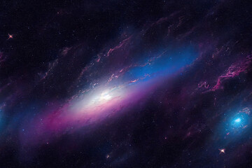 Fototapeta na wymiar Universe filled with stars, nebula and galaxy