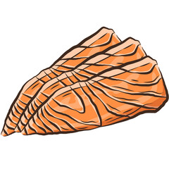 Salmon Sashimi Slices of Salmon Fish PNG Clipart