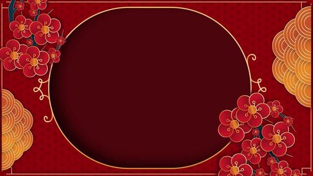 Chinese new year celebration greeting golden sparkling on red background