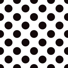 Polka dot seamless pattern, black and white, large size, can be used in decorative designs. fashion clothes Bedding sets, curtains, tablecloths, notebooks