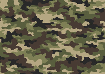 Fototapeta premium Camouflage texture seamless pattern. Military style abstract modern endless ornament for fabric and fashion textile print. Vector background.
