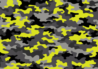 Camouflage texture seamless pattern. Military style abstract modern endless ornament for fabric and fashion textile print. Vector background.