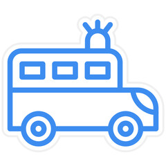 Prison Bus Icon Style