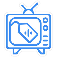 Television Sale Icon Style