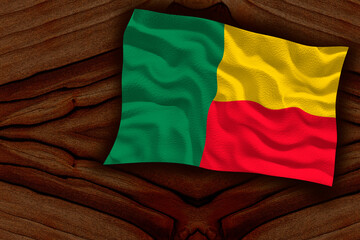 National flag of Benin. Background  with flag  of  Benin.