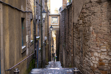 Classic Alleys and Advocate’s Close around the Royal Miles street  in the heart of Edinburgh old...
