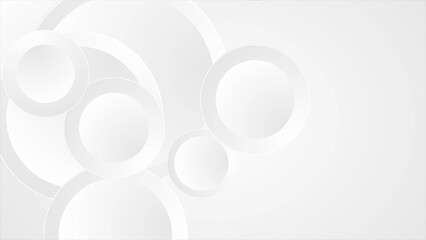 Grey white paper circles abstract tech background
