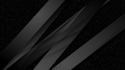 Black glossy smooth stripes abstract geometric background - obrazy, fototapety, plakaty