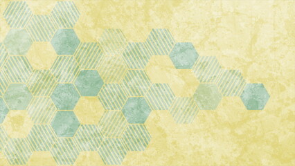 Blue and yellow hexagonal pattern abstract grunge background