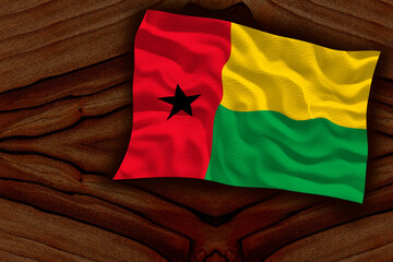 National flag of Guinea-Bissau.  Background  with flag of Guinea-Bissau.