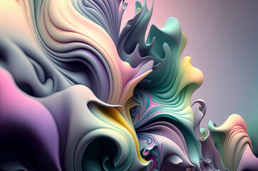 3D illustration. Colorful 3D embossed abstract background.