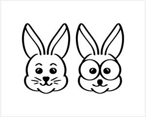 Obraz na płótnie Canvas Doodle rabbit icon Easter line art Hare for design Vector stock illustration EPS 10