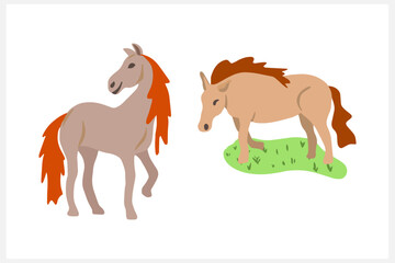 Horse clipart isolated. Cartoon Vector stock illustration. EPS 10