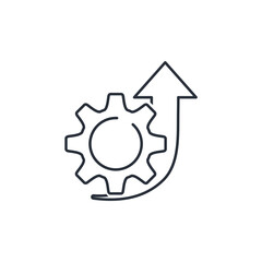 Growth operational excellence, cost efficiency.  Vector linear icon isolated on white background