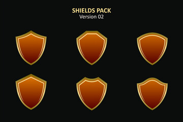Orange shields icon set 
