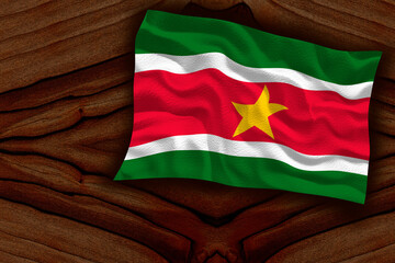 National flag of Suriname. Background  with flag of Suriname