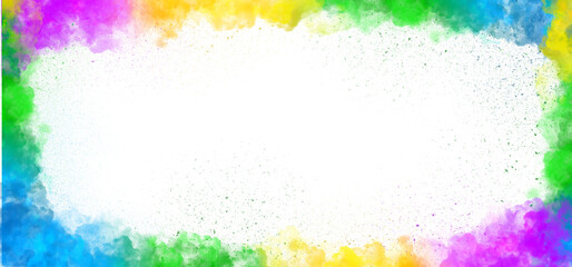 colorful rainbow holi paint color powder frame