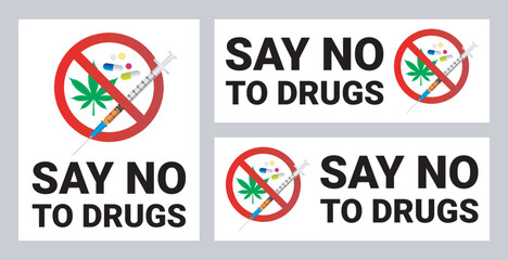 Say No to Drugs Poster Collection 3d