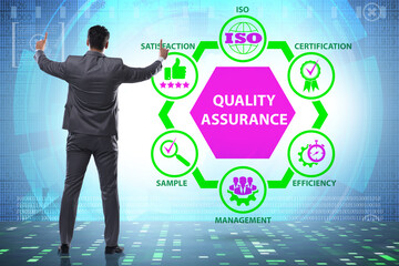 Businessman in quality assurance concept