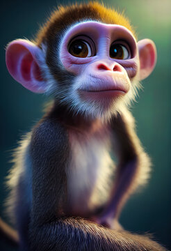 Adorable monkey character design. cute monkey cartoon animation