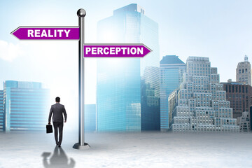 Fototapeta premium Concept of choosing perception or reality