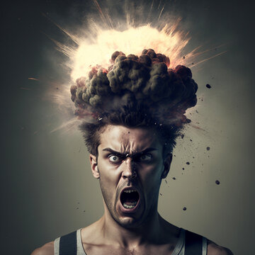 Exploding brain head
