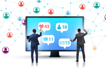 Businessman in the communication concept
