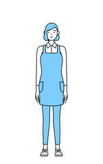 エプロンを着た女性