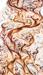 aerial view of Rio Negro riverbed among the white sands of Lencois