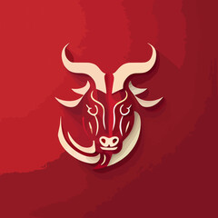 Chinese New Year 2023, Pig Goat sign on red color background.
