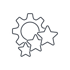 Improving business opportunity. Growth of perfection. Vector linear icon isolated on white background