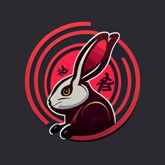 Year of the Rabbit 2023 chinese horoscope animal zodiac illustration.