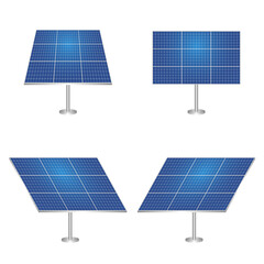 Solar panel. Solar Energy. Solar Cell 3d Isolated on White Background. Vector Illustration.