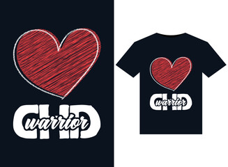 CHD Warrior illustrations for print-ready T-Shirts design