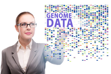 Businesswoman in genome data concept