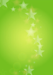 Obraz na płótnie Canvas Vector Silver White Glowing Star Confetti on Green Gradient Background. Bokeh Texture. Abstract Magic Starry Pattern. Glitter Shiny Particles Explosion. Summer Glowing Poster. Christmass Design.