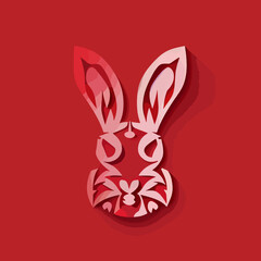 Year of the Rabbit vector badge chinese horoscope animal zodiac