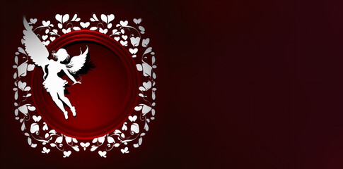 Valentine's Day concept, 14th February Love Day,  Happy Women's, Mother's, Valentine's Day, birthday greeting card design 3d rendering