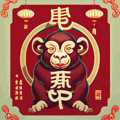 Chinese new year symbol illustration, chinese zodiac animal