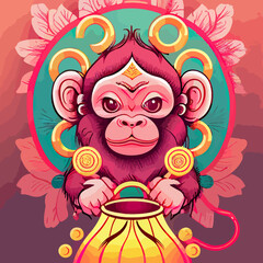 Fototapeta premium Chinese new year symbol illustration, chinese zodiac animal