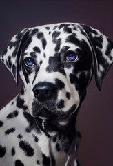 painted portrait of a Dalmatian dog