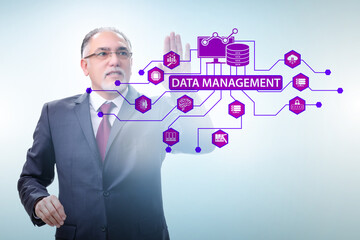 Business people in data management concept