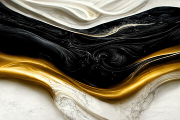 Abstract marble textured background. Fluid art modern wallpaper. Luxury marble with gold paint. AI	